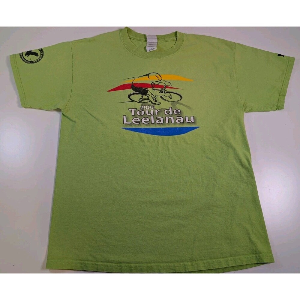 VINTAGE 2006 Tour de Leelanau Short Sleeve Green 2000s Sz L Grand Travelers FL.